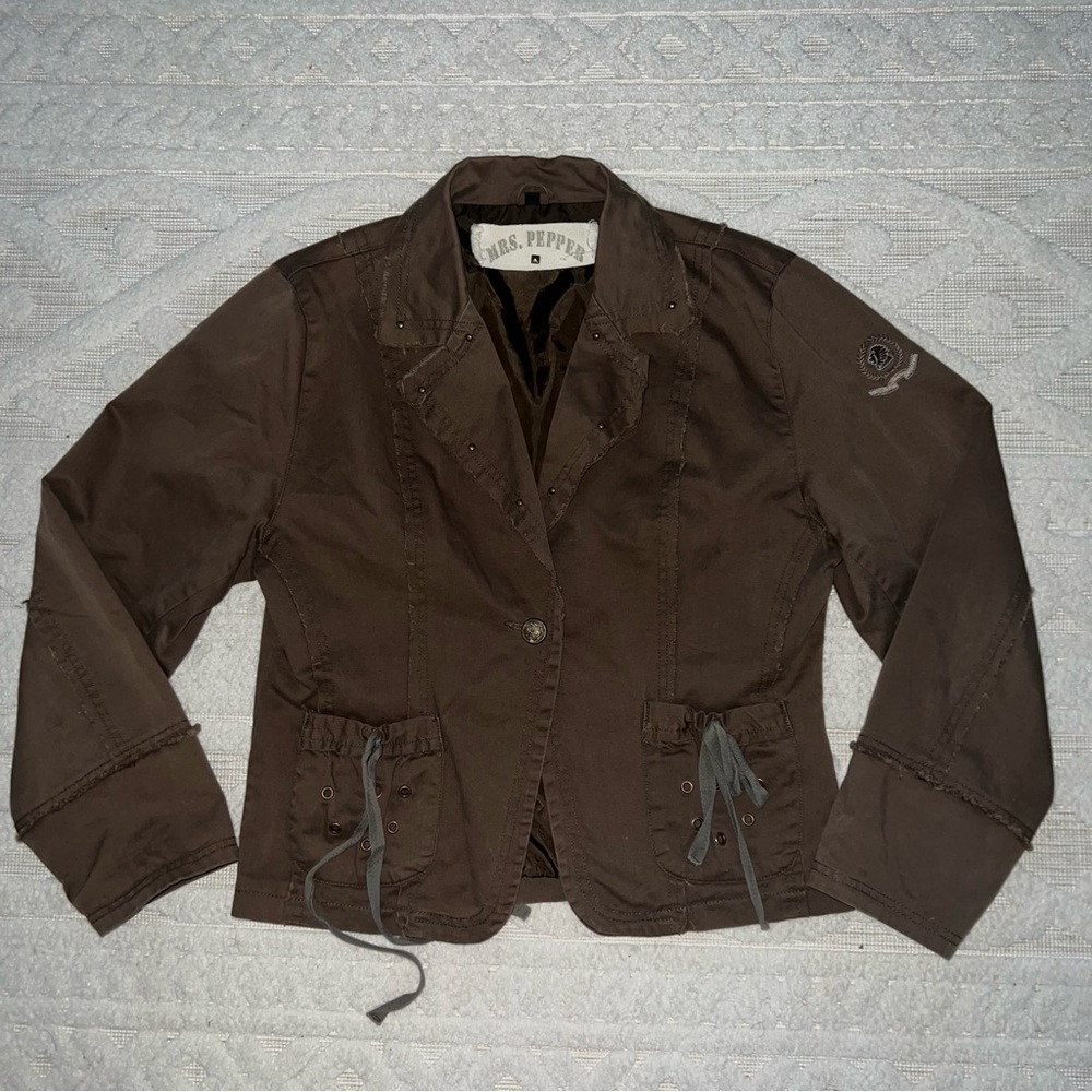 vintage y2k Mrs. Pepper jacket size XL brown.